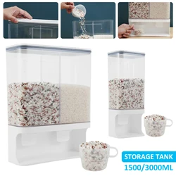 Transparent Rice Dispenser Wall Mounted Rice Storage Containers Kitchen Grain Organizer Sealed Kitchen Storage Organizer Tools