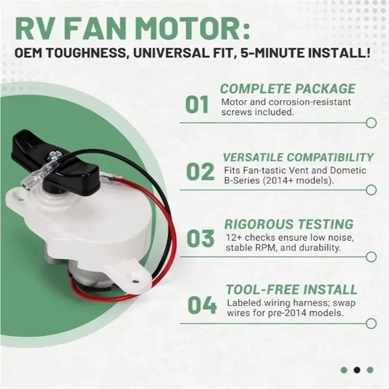 AMEXIAOXU  RV Fan Vent Lift Motor K6010-81 Fit For Dometic Fan-Tastic B Series 807350 803350