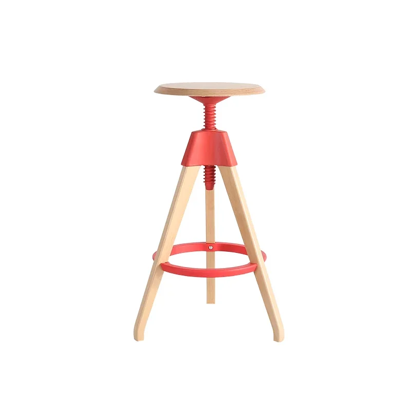 Industrial Levantamento Bar Stool, Round Rattan Stool, Mobiliário Ajustável, Sala de Jantar e Terraço, Designer