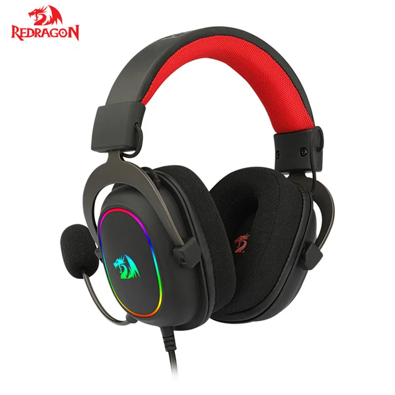 Redragon H510 RGB Zeus X Wired Gaming Headset  Lighting 7.1 Surround Sound Multi Platforms Headphone Works For PC PS4