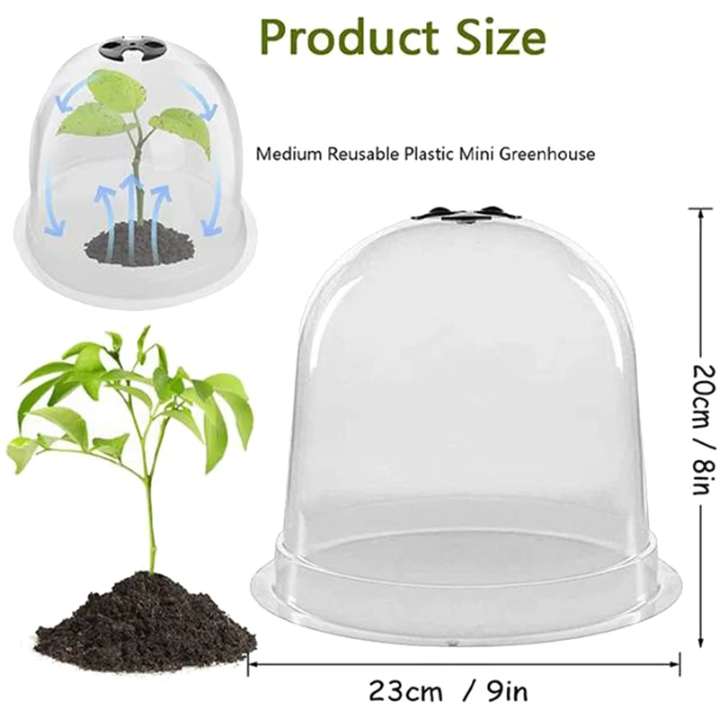 34Pcs/Set Plant Protect Cover Plastic Mini Greenhouse Anti Freeze Plant Covers For Flowers Accessories Clear 26 X 21Cm