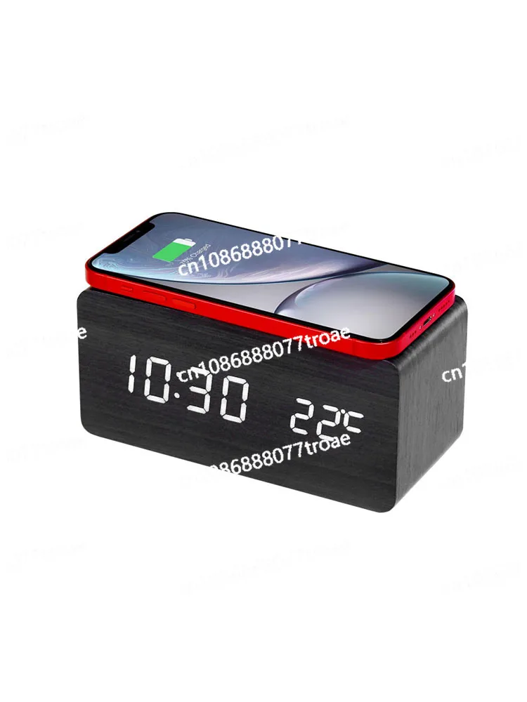 Creative mobile phone wireless charging, LED electronic alarm clock night light