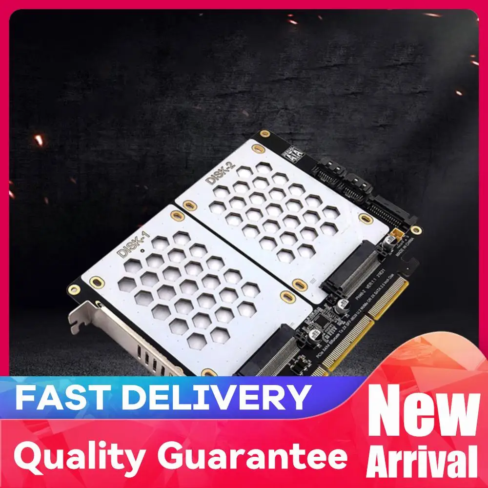 U.2 Dual Drive Adapter Card with LED Indicator U.2 PCIe Adapter U.2 To PCIe Card Dual U.2 To PCIe 4.0 X8 Adapter