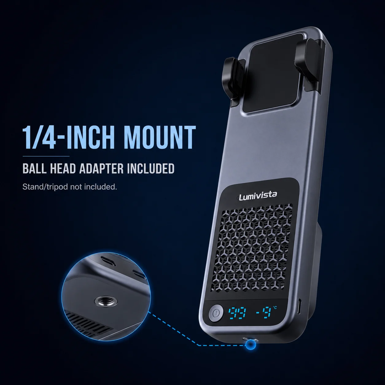Silent Phone Cooler Semiconductor Refrigeration 20W Low Noise No Mic‑Interference AI Temperature Control Phone Radiator for Live