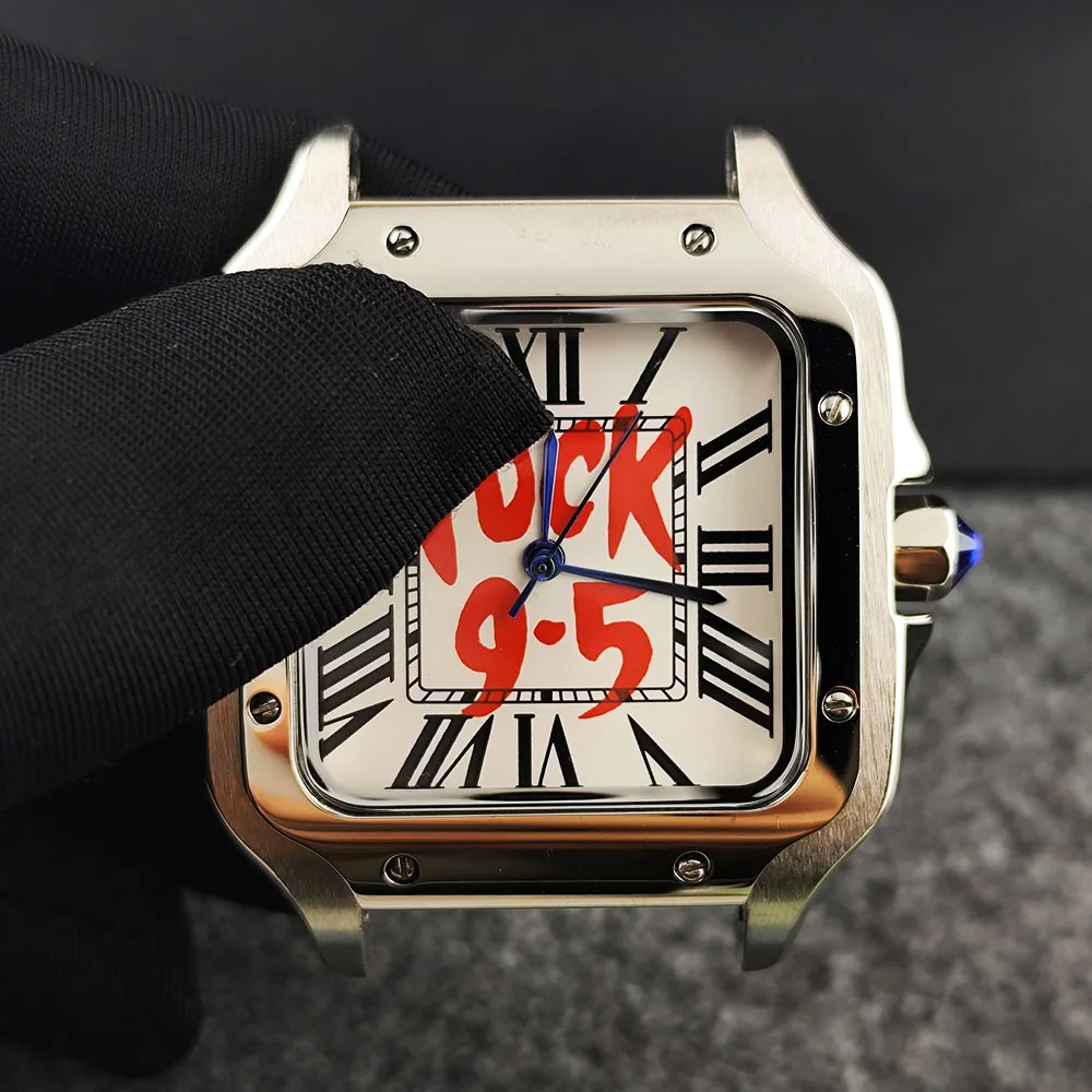NH35 case 9-5 case time for money case men's watch accessories custom logo 38mm case suitable for NH35 movement accessories