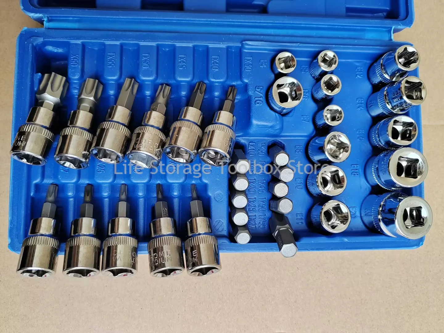 Imagem -05 - Conjunto de Soquete para Reparo Automotivo Catraca Torx Torque Chave Inglesa Ferramentas Manuais Macho e Fêmea Bits Driv 34 Pcs