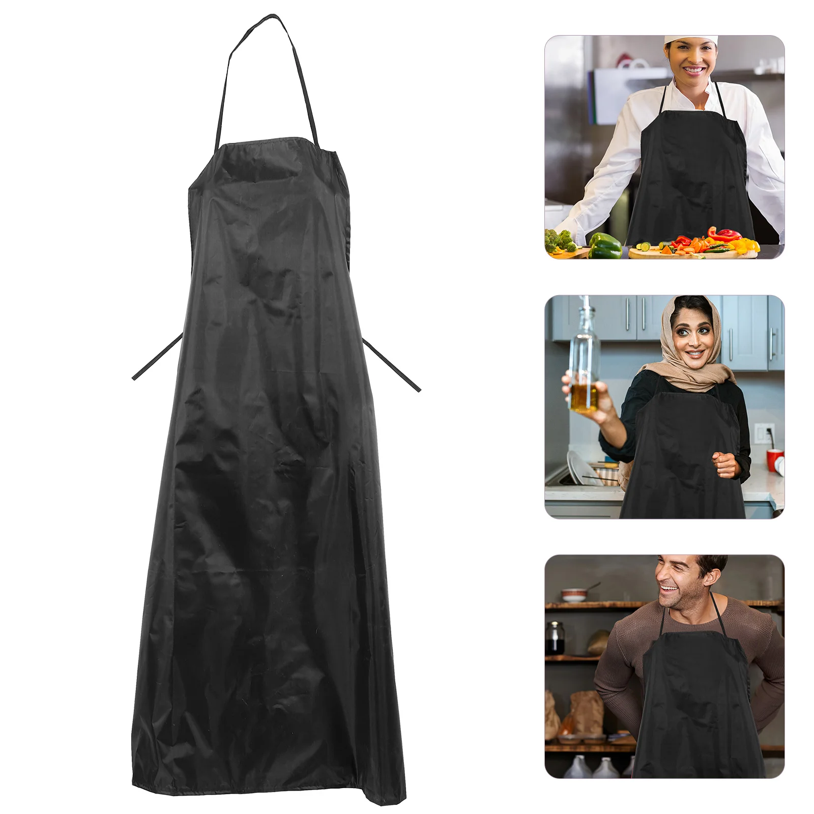 Waterproof and Oilproof Apron Vinyl Windproof Butchers Resistant Household Baking Heavy Duty Kitchen Cleaning Women's