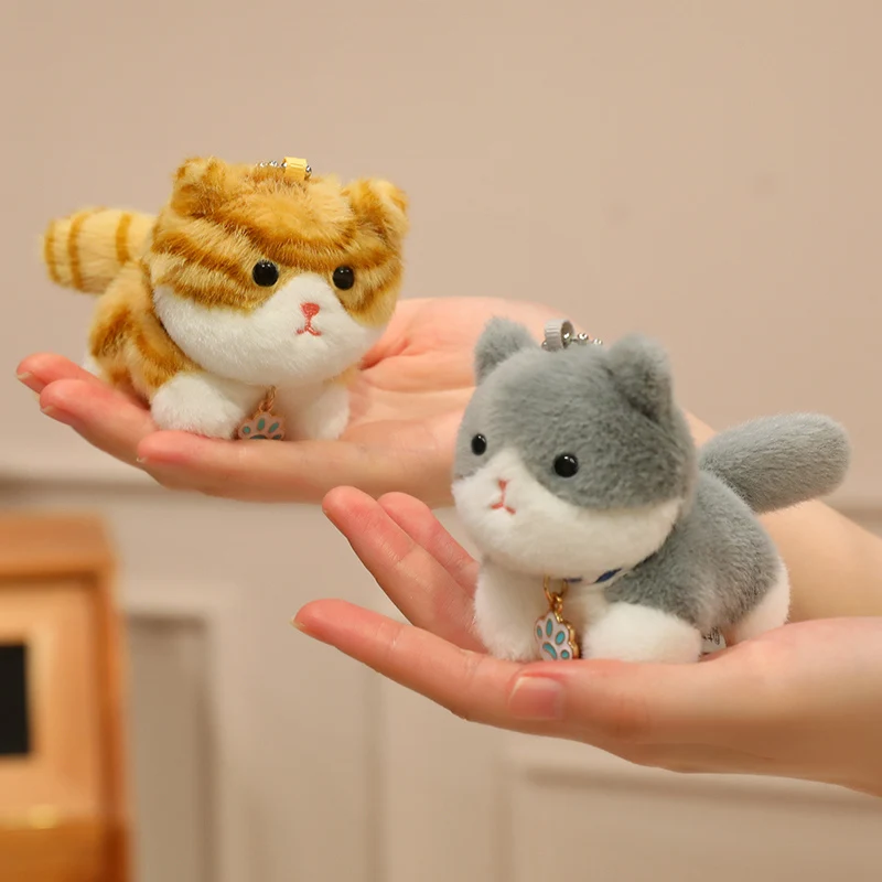 1Pc 15cm Mini Kitten Plush Toys Kawaii Orange White Black Cat Cute Plush Pendant Doll for Bag Keychain Gift