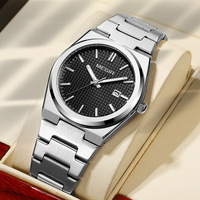 MEGIR 1086 Men's New Business Waterproof Luminous Quartz Watch Simple Three Pin Calendar Stainless Steel Strap Watches for Man