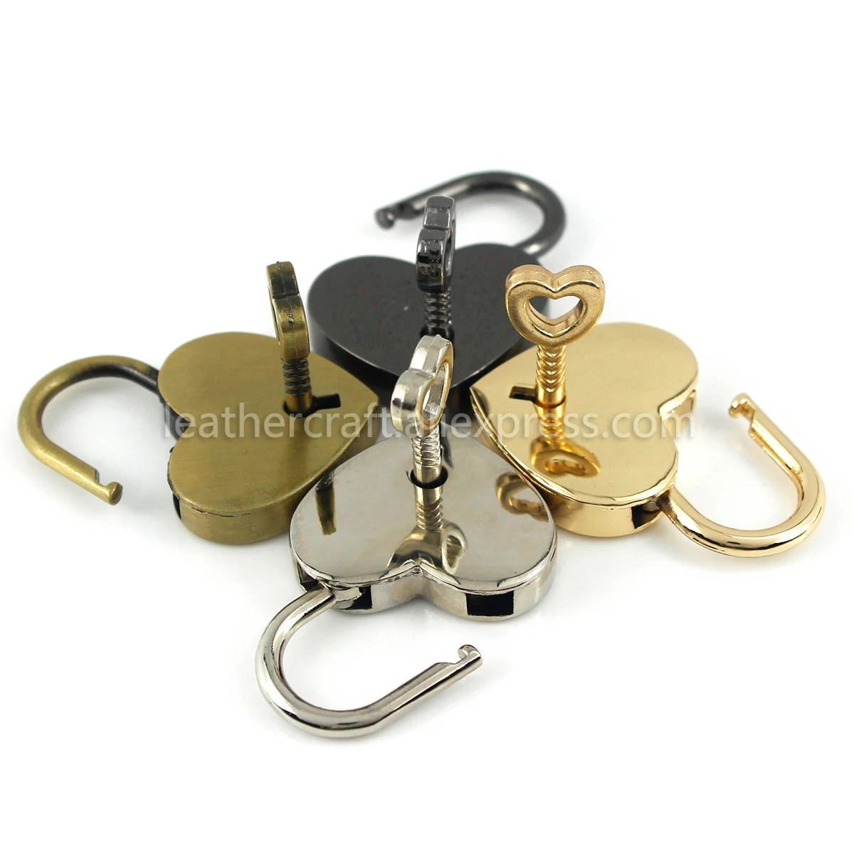 1 Pcs Heart Shape Vintage Metal Mini Padlock Bag Suitcase Luggage Box Key Lock With Key