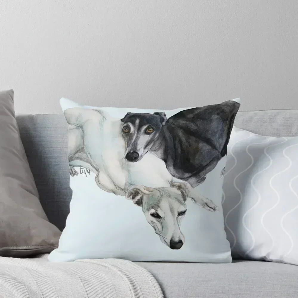 

Whippet Art - Lean on me Throw Pillow Sofa Cover Decorative Cover For Living Room Cusions Cover pillow