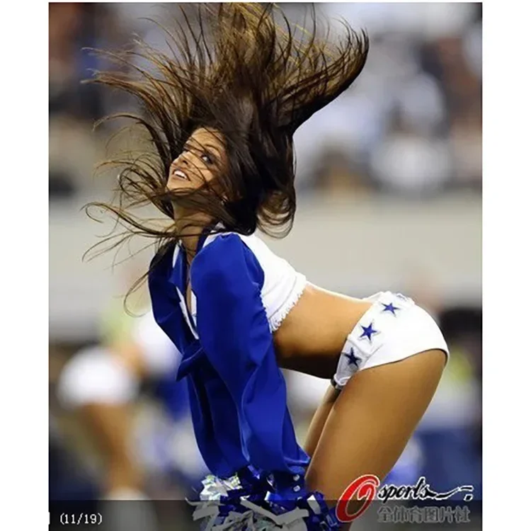Dallas Cowboys Cheerleader Costume Women Adult High School Girl Cheerleading Sports Meeting Uniform Sexy Top and Shorts Set - view 6