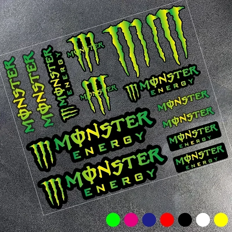Tira lateral para motocicleta, pegatina Monster Energy, calcomanía de vinilo para coche, pegatinas reflectantes para todas las motocicletas, 
