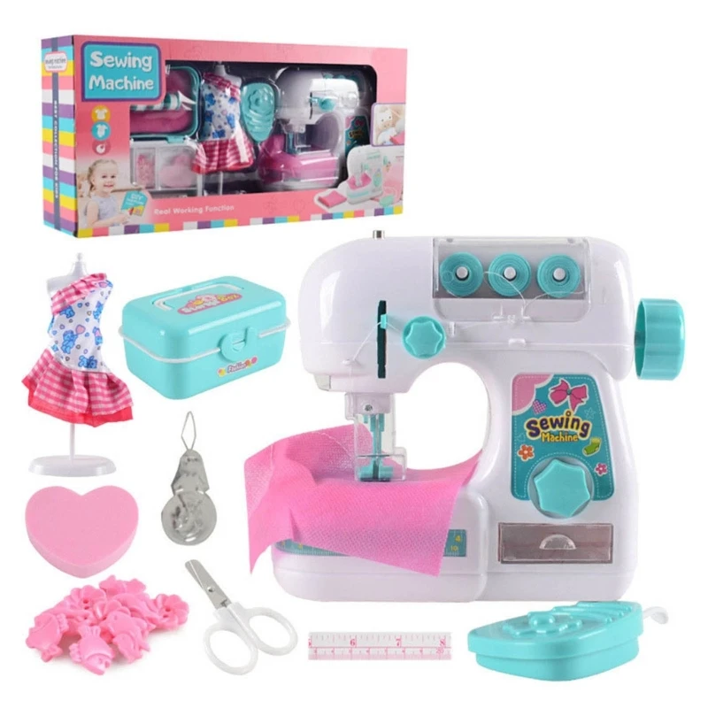 Children Electric Sewing Machine Model Girls Learning Pretend Play Toy for Kids DXAF