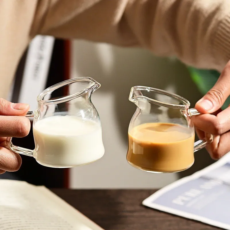 Mini Glass Slant Spout Creamer Pitcher Western Steak Sauce Cup Small Milk Jug Coffee Latte Art Milk Pot Tableware Sauce Cup