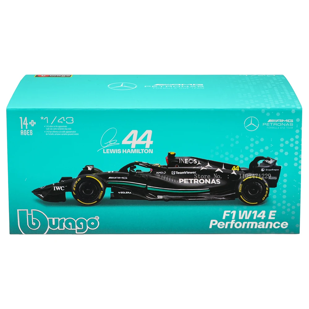 Bburago 1:43 W14 2023 44 # Hamilton Mercedes-Amg Petronas F1 Team #63 Russell Legering Auto Gegoten Auto Model Wedstrijdvoertuigen