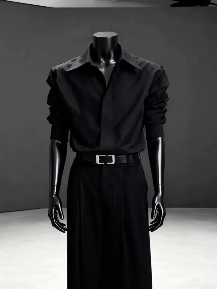 Casual Black Long Sleeve Shirt Men's Suit Inner Wear Autumn Maturity Style Anti-Wrinkle Outerwear Fashionable Business Shirt