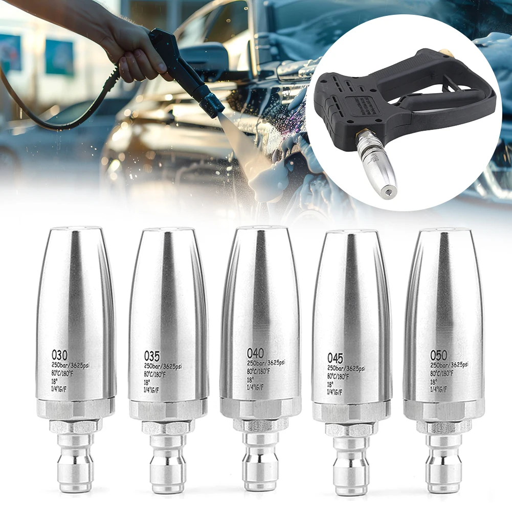 

Насадка для мойки высокого давления, вращающаяся распылительная насадка из нержавеющей стали, 1/4 дюйма, быстроразъемные металлические распылительные насадки, аксессуары для мойки