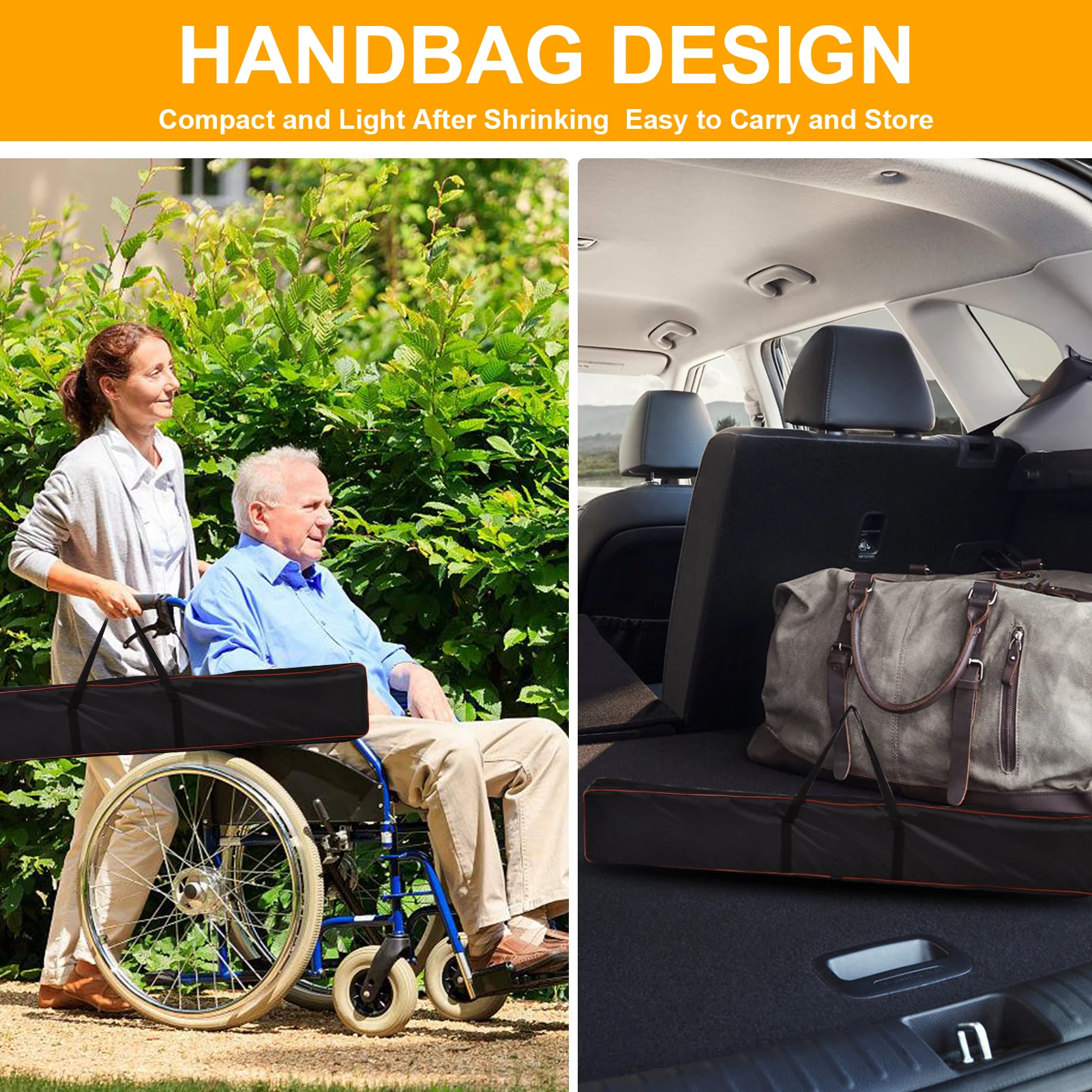 ทางลาดสำหรับรถเข็นคนพิการที่หน้าประตู |   ทางลาดอลูมิเนียมแบบพกพาสำหรับผู้พิการ |   มากถึง 661 ปอนด์ รับน้ำหนักได้, ธรรมาสน์กันลื่น, 8 ฟุต แพ็ค 2 ชิ้น