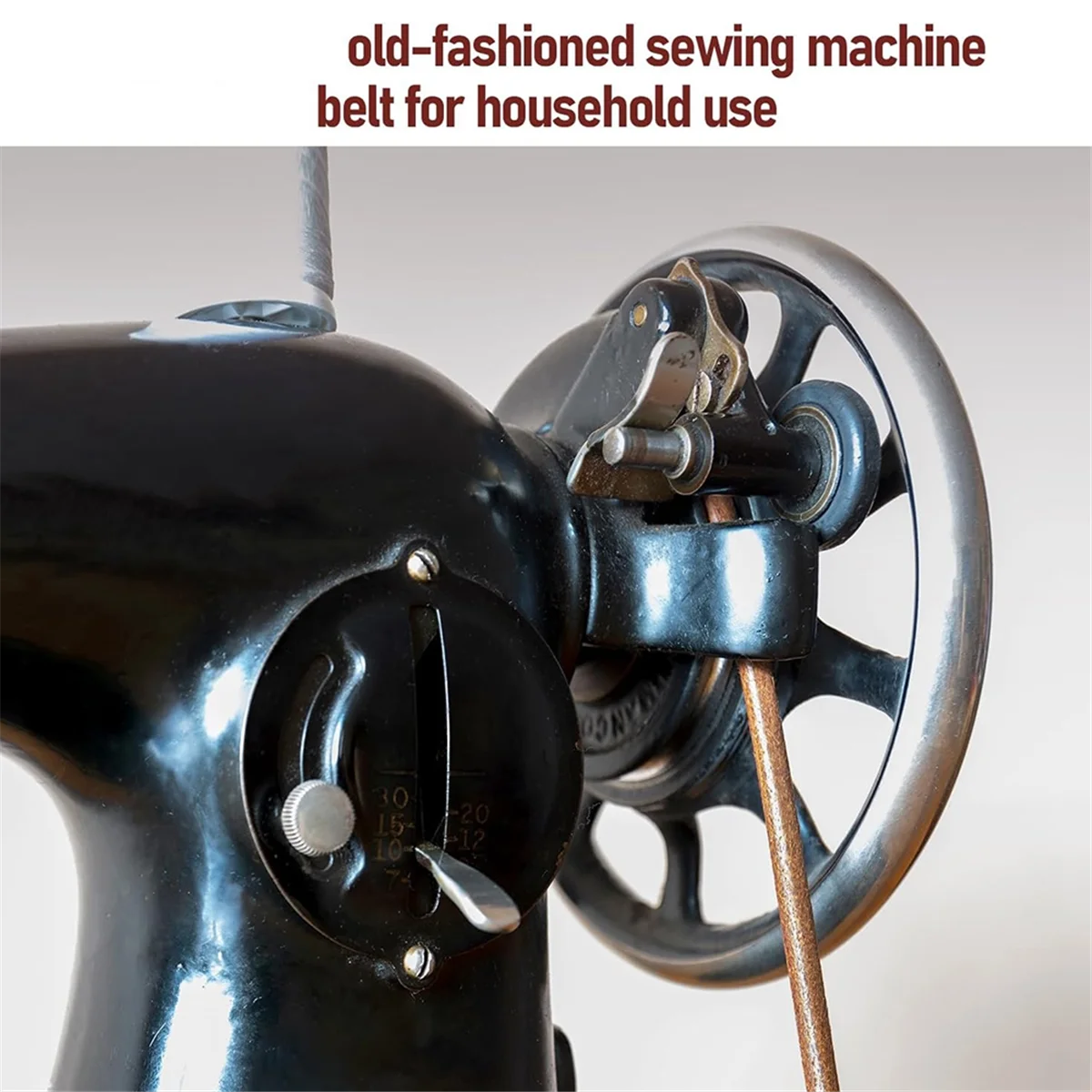 ABJZ 6PCS Treadle Sewing Machine Belt, 72 Inch 3/16 Inch Replacement Leather Belt with Hook for Singer/ Sewing