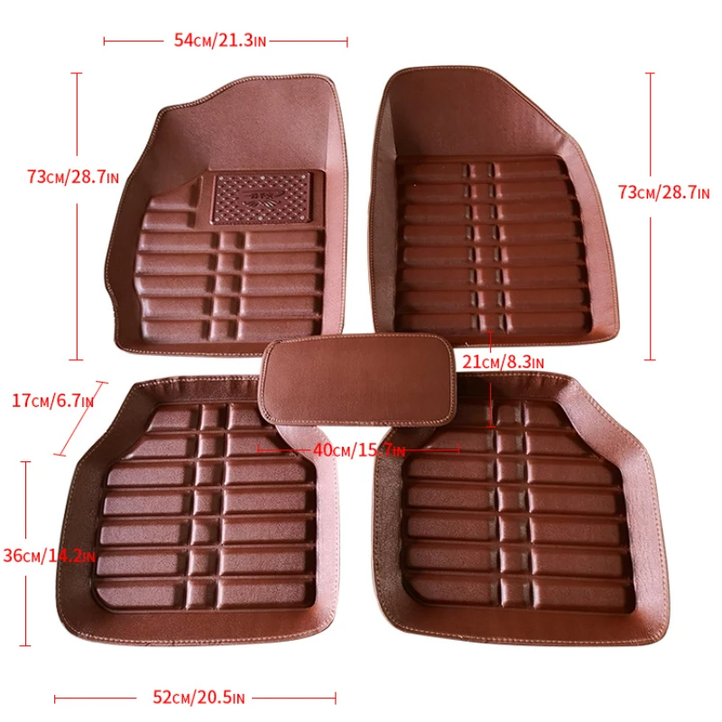 NEW Luxury Leather Car Floor Mats For Renault Captur 1 Mk1 J87 2014 to 2019 Renault Samsung QM3 Anti-slip Rug car Accessories