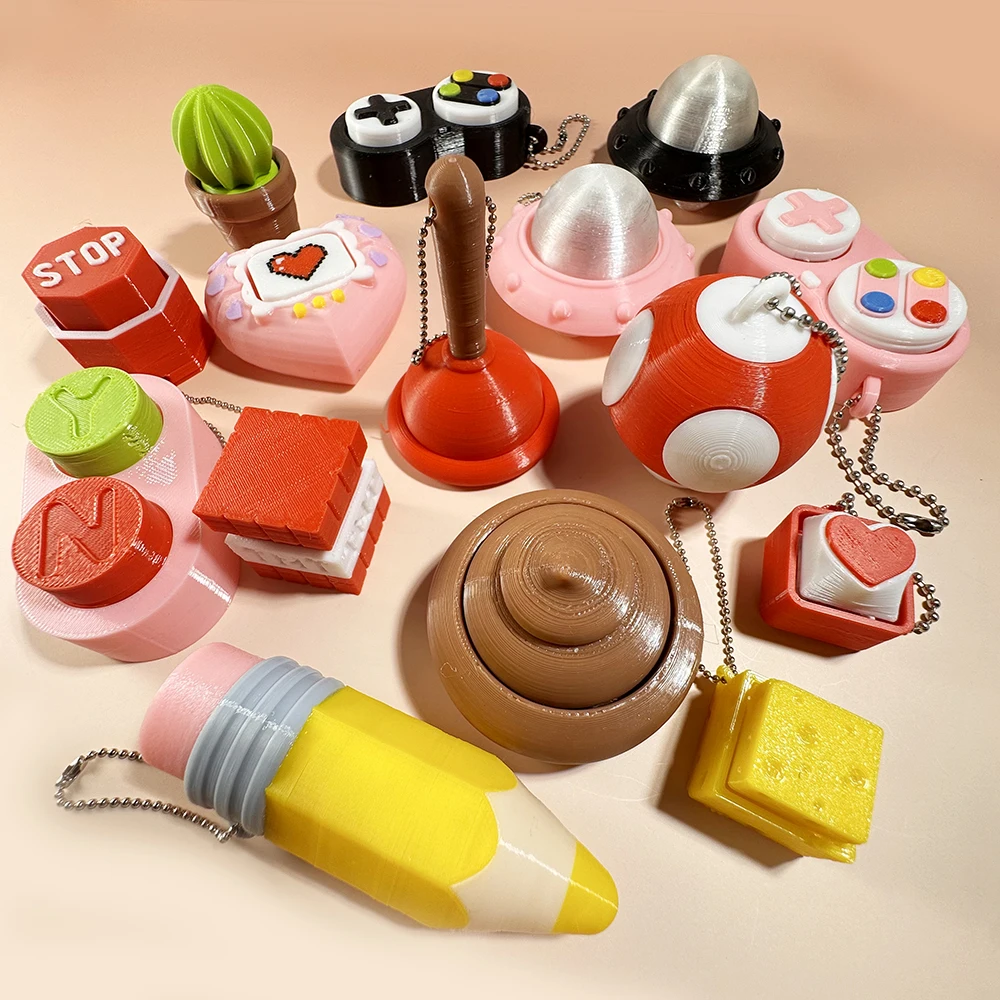 Llavero Relajante con Botón de Dedo, Juguetes Antiestrés, Controlador de Juego Tipo Lápiz, OVNI Divertido, Regalos de Descompresión para Niños y Adultos