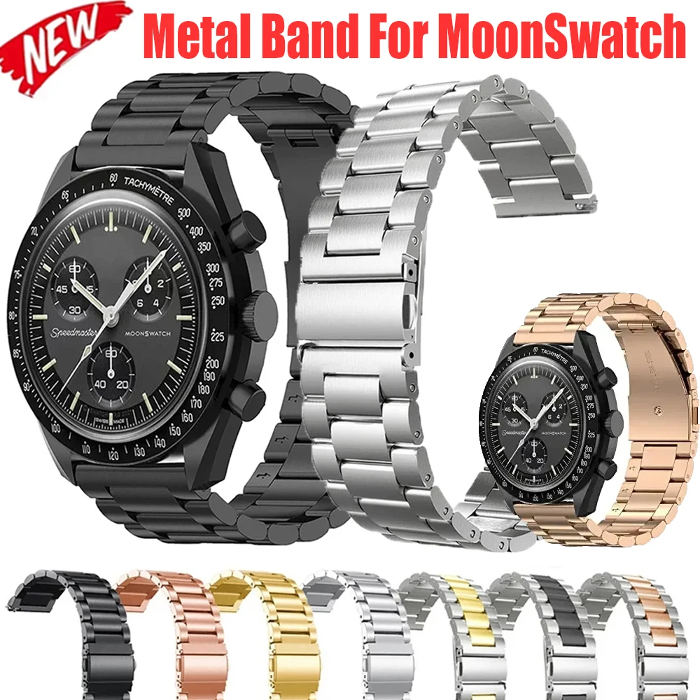 Metal Band For Omega X Swatch Joint MoonSwatch Strap 20mm Stainless Steel Bracelet Business Wristband Replacement Accessories