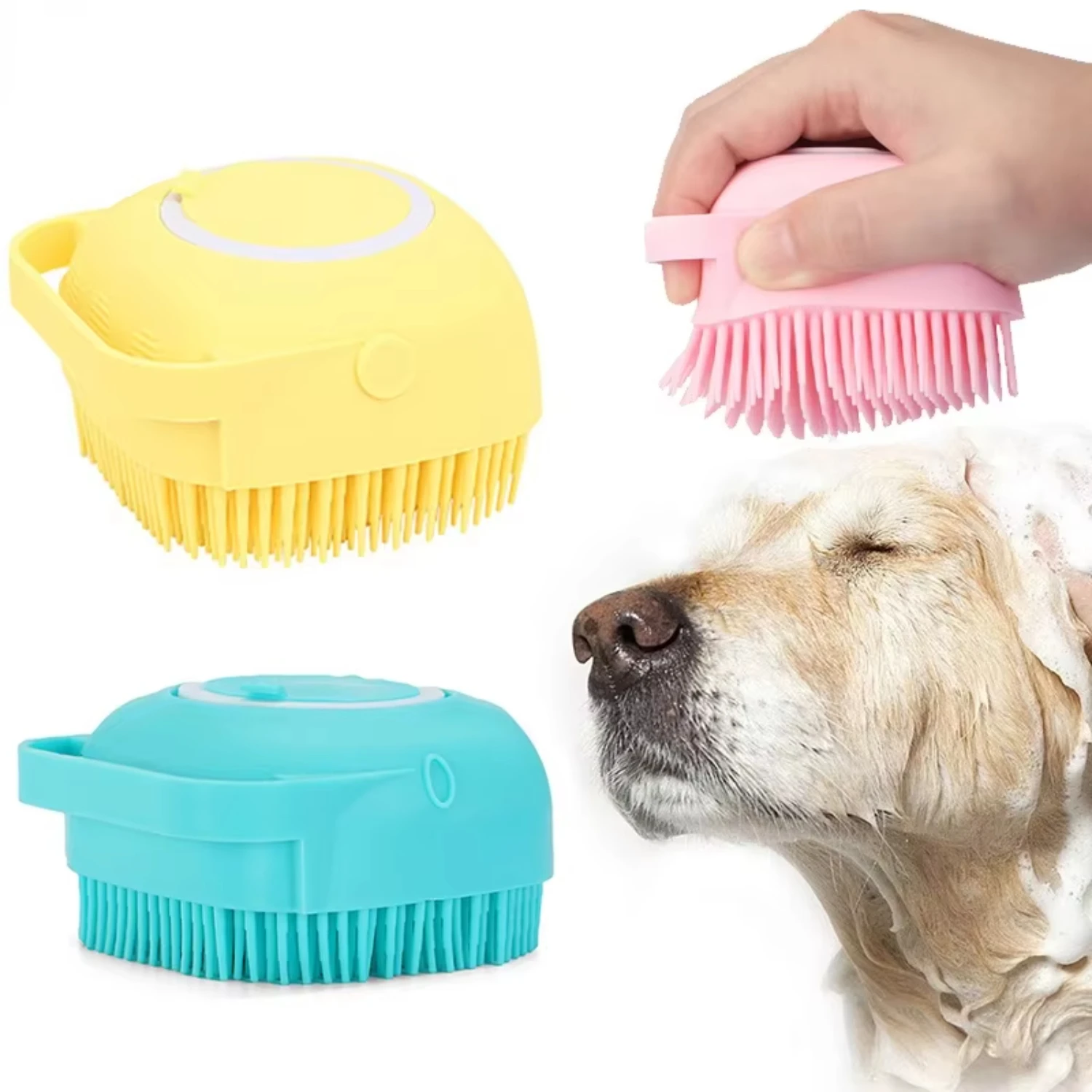 Dog Bath Massage Brush Soft  Pet Shampoo Massager Brush Puppy Cat Shower Comb Bathroom Grooming Tool Pet Accessories