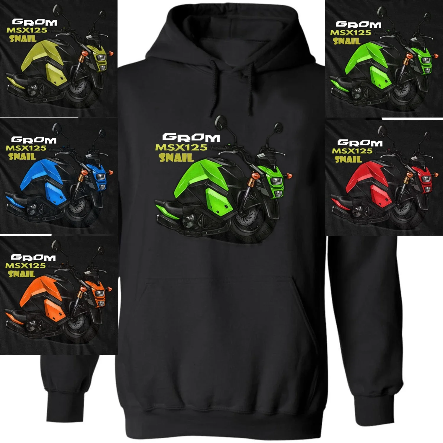 

Classic Japanese Motorcycle Grom MSX125 Snail Inspiration Pullover Hoodie 100% Cotton Casual Mens Sweatshirt Rider Streetwear