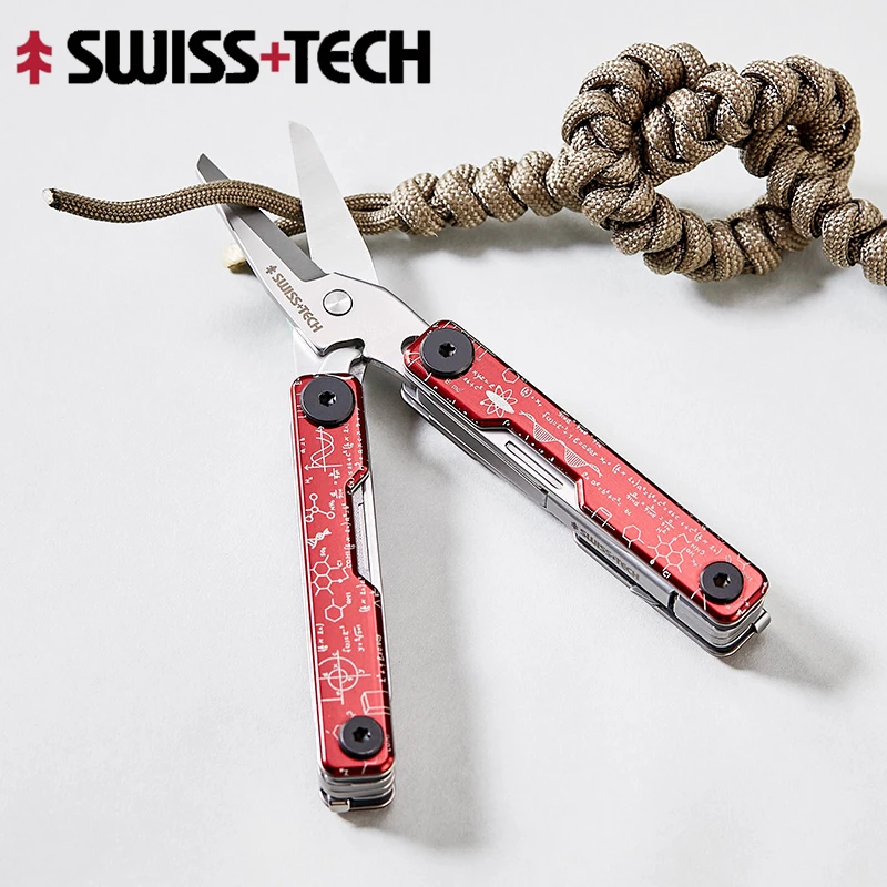 Swiss Tech Mini Multi-Function Knife Pocket Folding Knife Stainless Steel Aluminum Alloy Scissors Corrosion Resistance Knife 