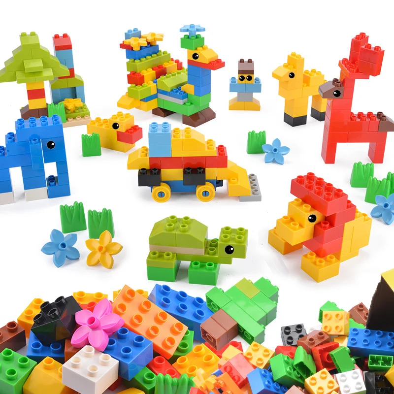 

52-156 pcs DIY design building blocks toys for children boys kids Compatible with Duplo Big Size brick educational model