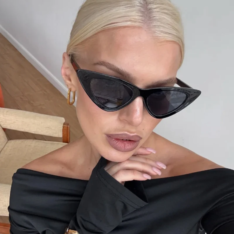 Radfahren Vintage Cat Eye Sonnenbrille Frau Einfachen Stil Kleine Rahmen Sonnenbrille Mode Marke Designer Bunte Brillen Weibliche
