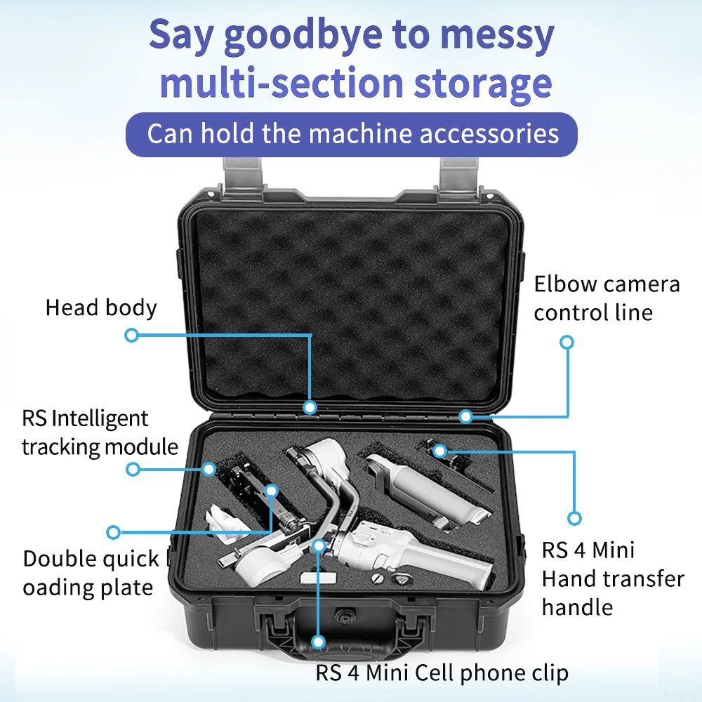 Suitable for DJI RS 4 Mini storage box, handheld gimbal stabilizer, and explosion-proof box safety accessories