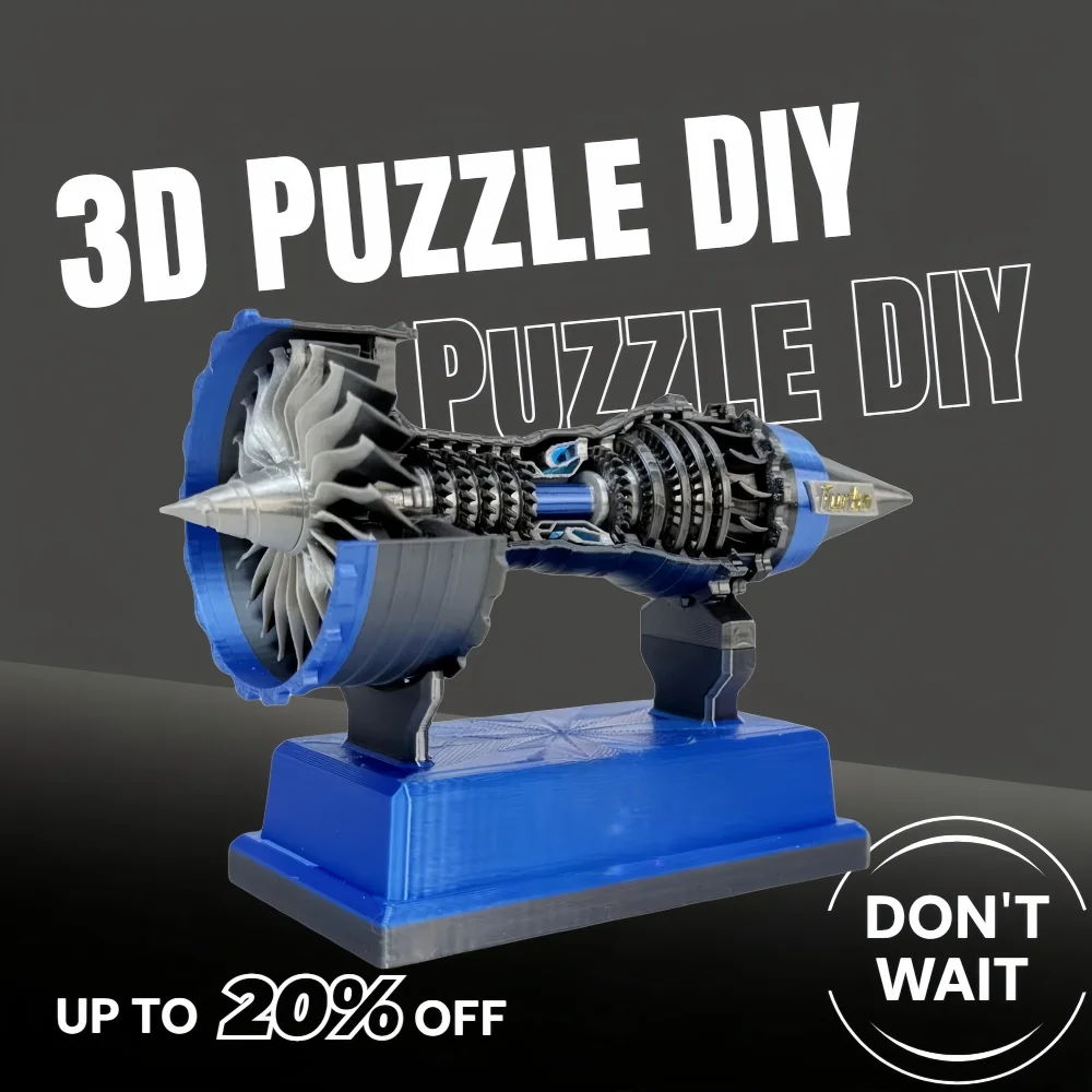 

Miniature Trent 900 Turbofan Engine Model, 3D Printed Mechanical Model for Aviation Enthusiasts, Educational Science Toys