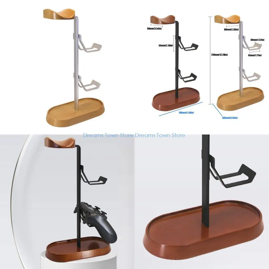 support-casque-en-bois-elegant-hx6a-avec-base-en-metal-pour-le-bureau-a-domicile-les-configurations-jeu