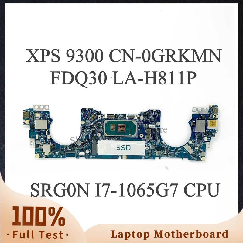 

GRKMN 0GRKMN CN-0GRKMN FDQ30 LA-H811P Mainboard For DELL XPS 13 9300 Laptop Motherboard W/SRG0N I7-1065G7 CPU 100%Full Tested OK