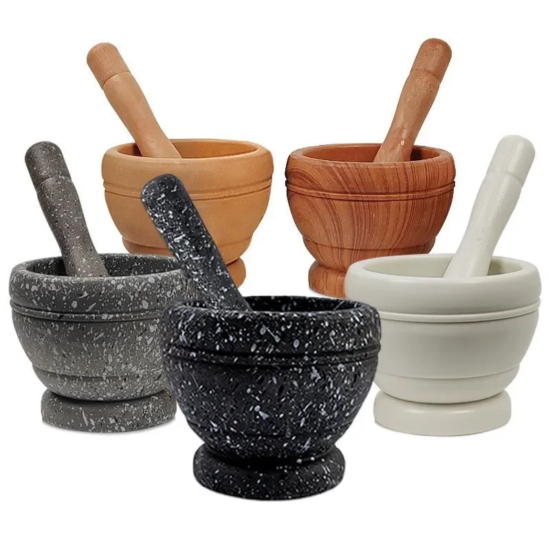 Resin Setmortar and Pestle Garlic Herb Spice Mixing Grinding Crusher Bowl Restaurant Kitchen Tools