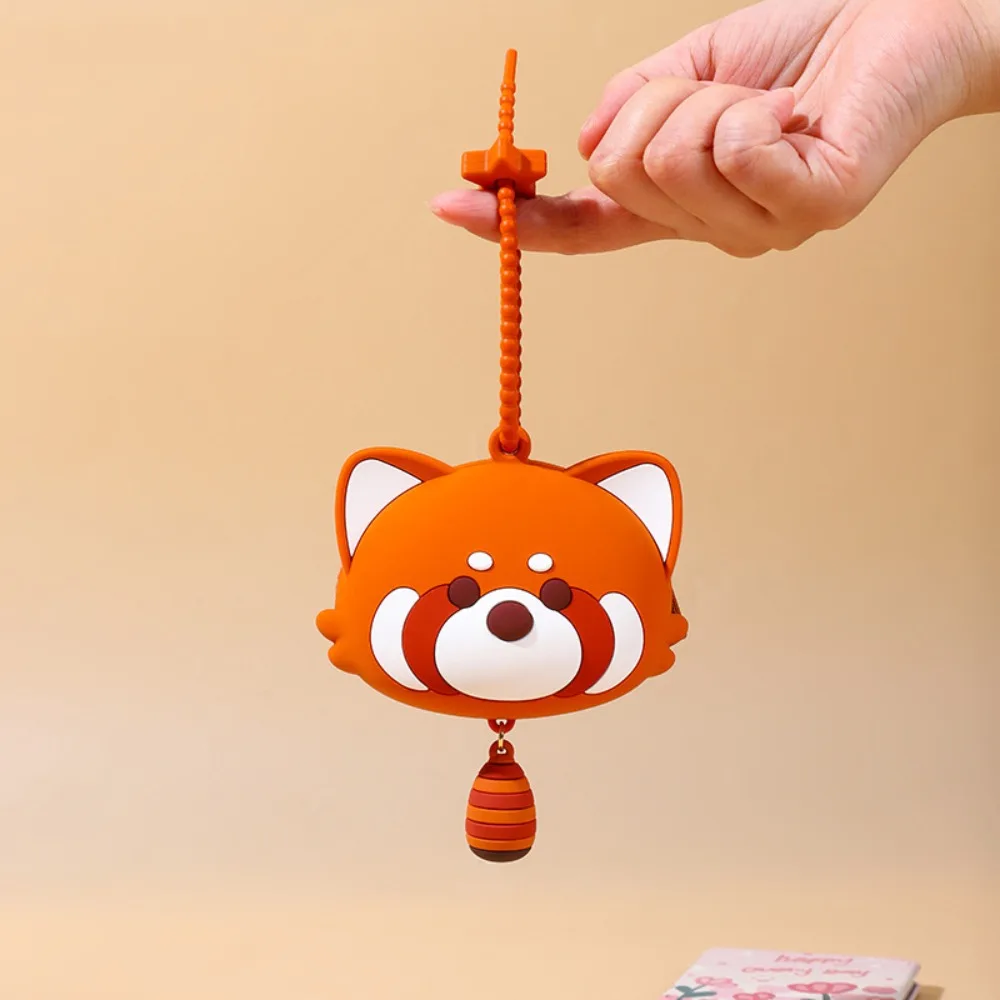 Мини 3D силиконовый кошелек для монет, мягкая подвеска, сумка для хранения наушников, кошелек для мелочи с красной пандой для девочек