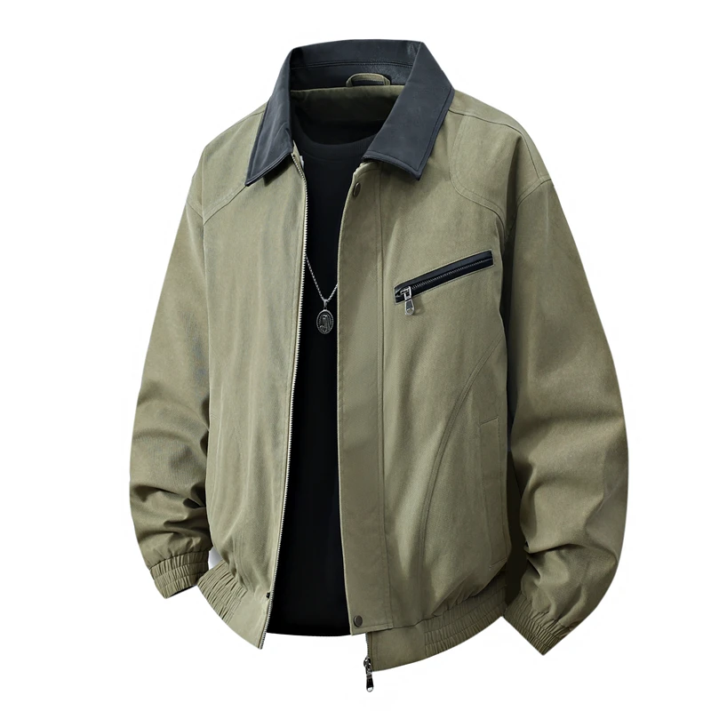 

Мужские куртки в американском стиле в стиле ретро, весенне-осенняя повседневная цветная верхняя одежда с отложным воротником, уличная охотничья куртка на молнии для мужчин