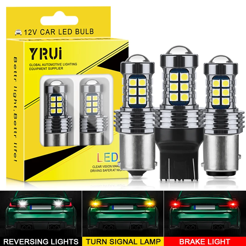 

YiRui High Brightness Decoded LED Automotive Brake Reversing Lights Turn Signal Taillight 27SMD 1156 1157 Automobile Accessory