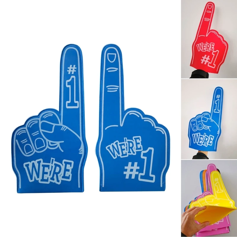 N80C 1pair Foam Finger Cheerleading Tool for Sports Competition Stadium Team Support Tool Cheering Gesture Cheering