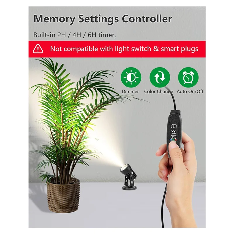 

ABUP-4X Spot Lights Indoor Up Lights Indoor With Timer, 3W Floor Spotlight Indoor Uplighting, 3000K/4000K/5000K Light US Plug