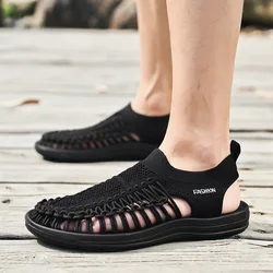 Summer Men Sandals Fashion Handmade Weaving Breathable Casual Beach Shoes Lightweight Soft Bottom Outdoor Sandals Zapatos Hombre