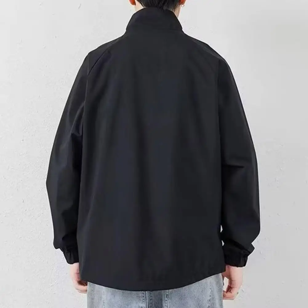 

Мужская стильная повседневная спортивная свободная куртка, высококачественный передний карман на молнии, однотонное модное уличное удобное пальто