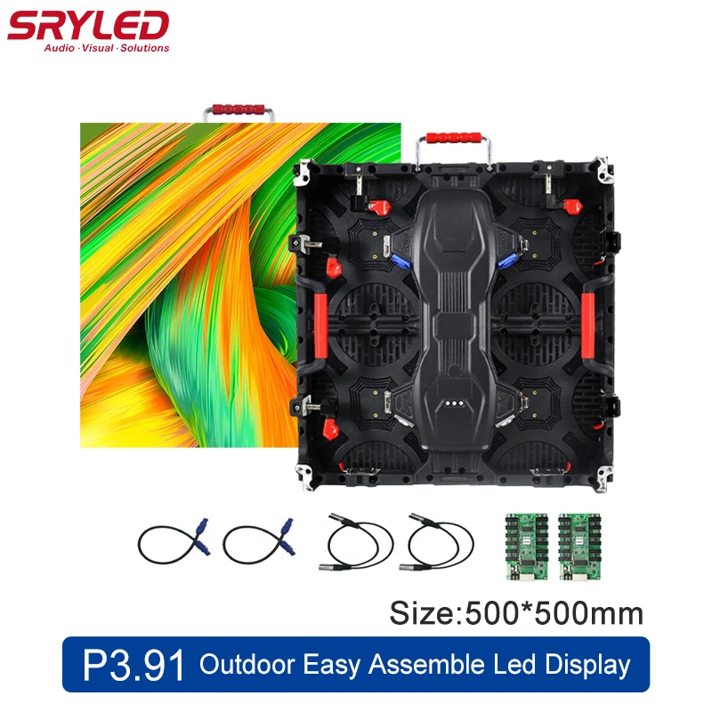 

SRYLED Outdoor Led Display Screen Rental Waterproof P1 P2 P3.91 500x500mm SMD2121 Bussiness Stage Event Led Video Wall Backdrop