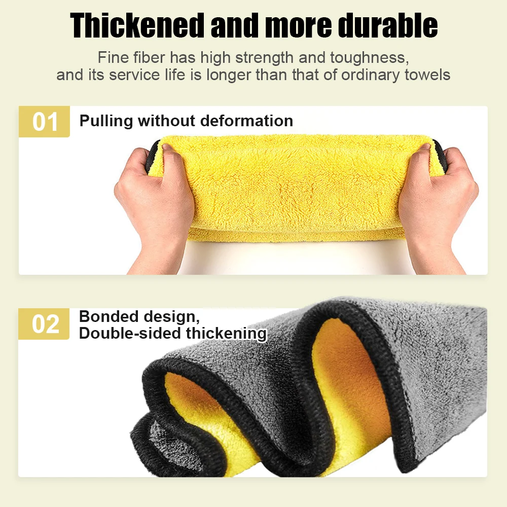 Car Wash Microfiber Towel Car Cleaning Drying Cloth Super Absorbent Car Cloth Thicken Soft Detailing Car Wash Towel Clean Tool