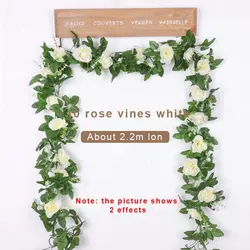 1Pcs 2.2M Artificial White Flower Fake Hanging Fake Vine Plants Leaves Artificials Garland Flowers Wedding Decoration