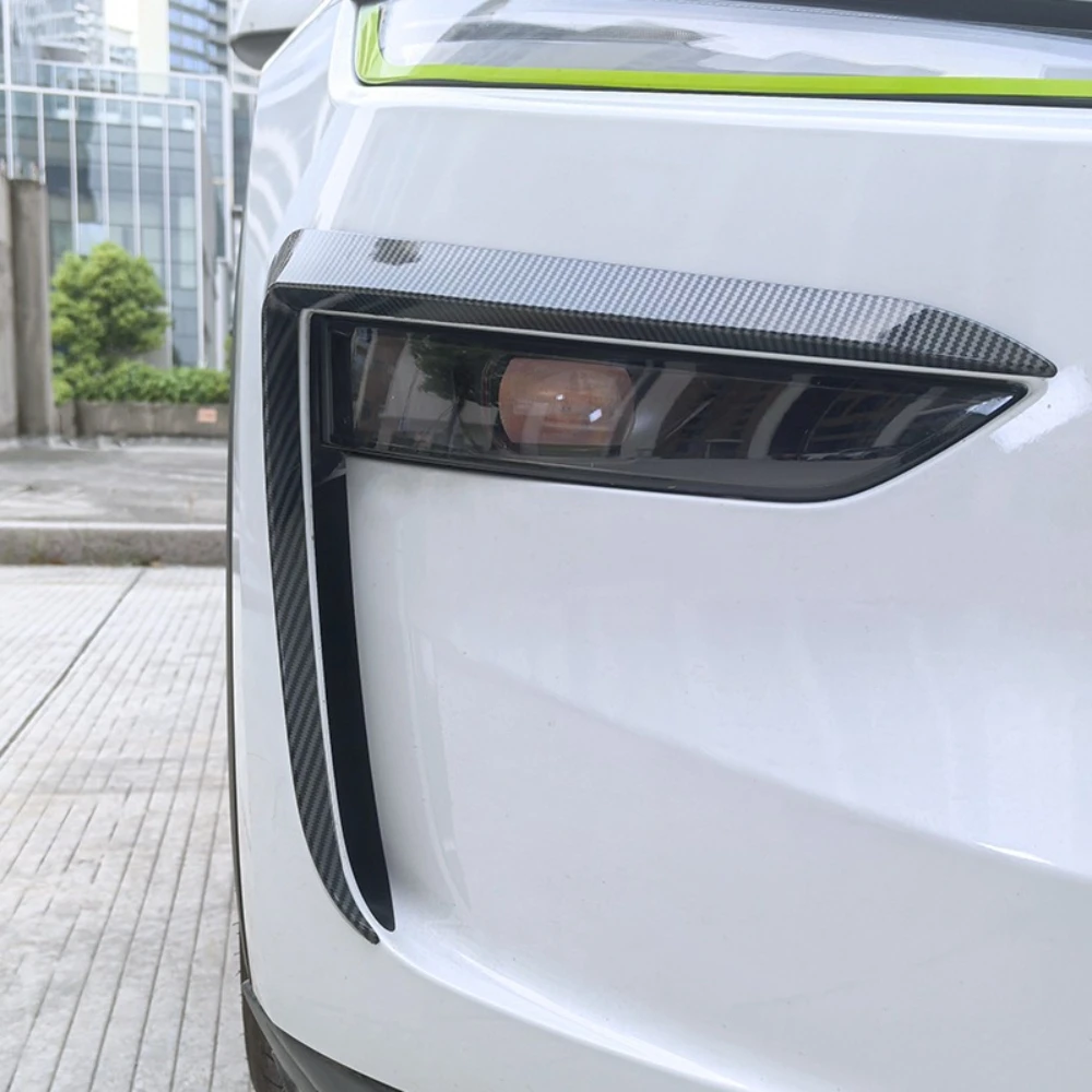 For Tesla Model Y 25-26 Juniper Front Bumper Fangs Wind Knives Headlight Eyebrows Fog Lamp Frame Decorative Car Accessories