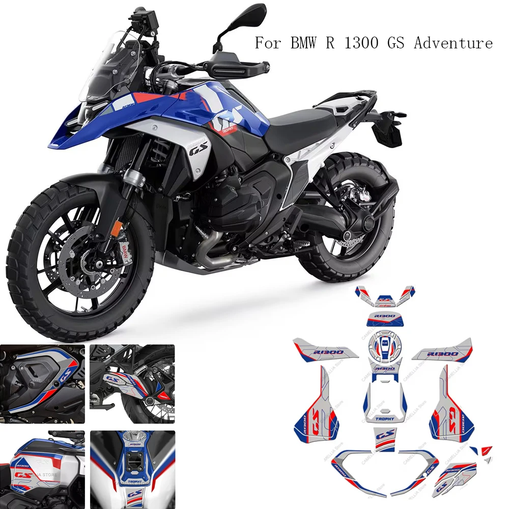 

Fuel Tank Pad Sticker 3D Epoxy Resin Waterproof Red Blue Protection Sticker Motorcycle Accessories for BMW R 1300 GS Adventure