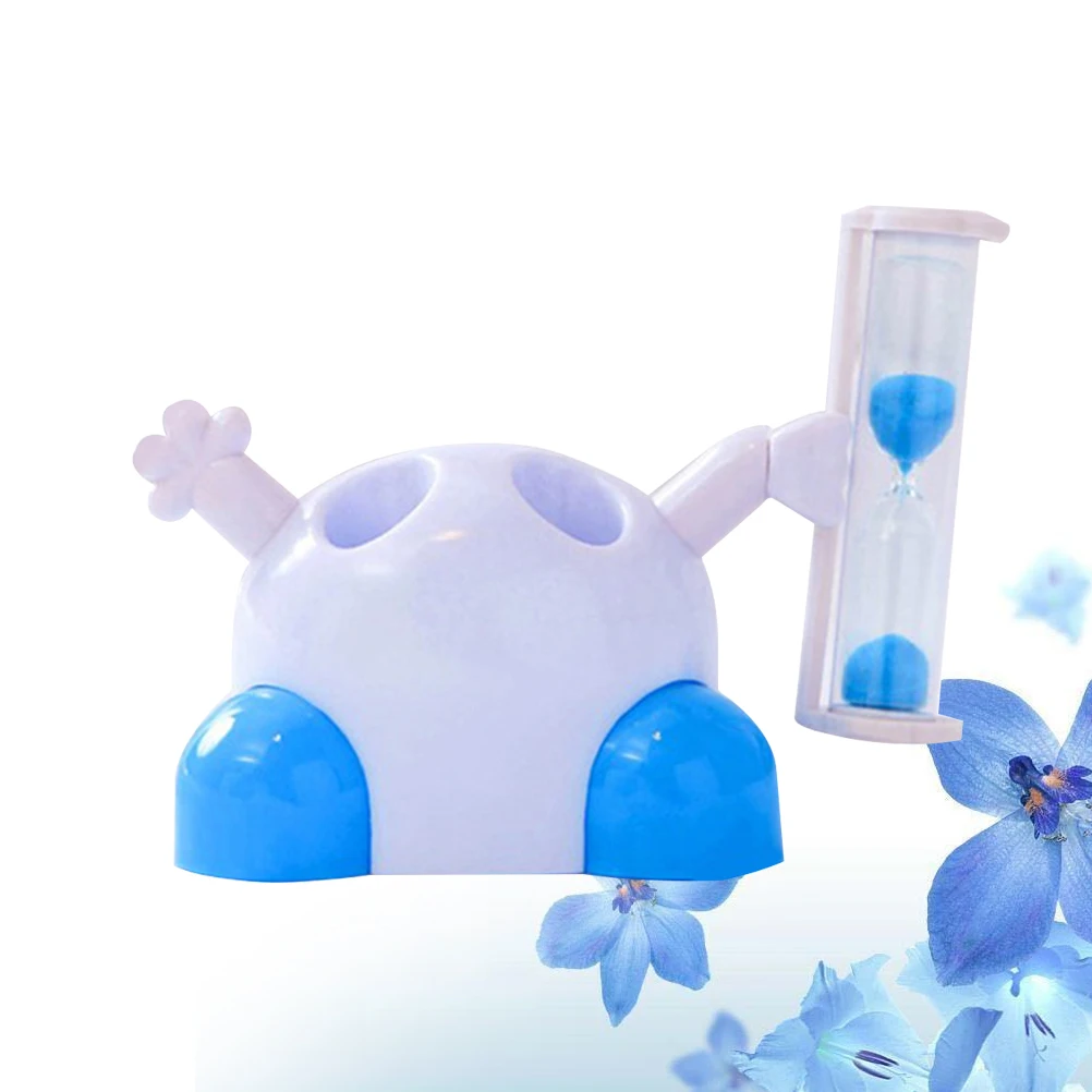 

1Pc Creative Hourglass Timing Toothbrush Holder Cartoon Toothbrush Storage Rack for Household Bathroom Blue